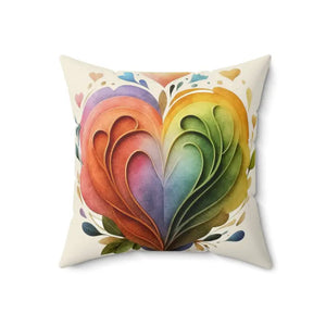 Colorful Hearts Polyester Square Pillow - Bold Cozy Style - Dipaliz - Throw Pillows