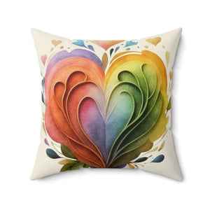 Colorful Hearts Polyester Square Pillow - Bold Cozy Style - Dipaliz - 20’’ × - Throw Pillows