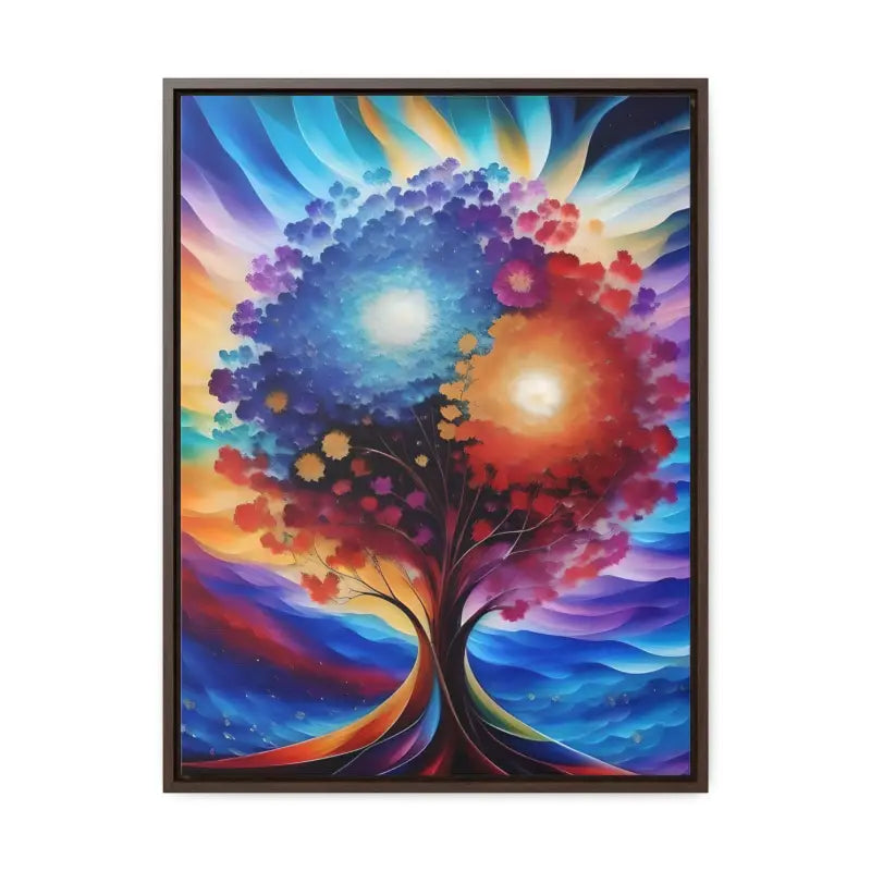 Vibrant Tree Canvas: Transform your Space with Nature’s Colors - 18″ x 24″ / Premium Gallery Wraps (1.25″)