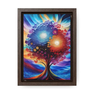 Beautiful Colorful Tree Framed Artwork - Vibrant Wall Decor - Dipaliz - 5″ x 7″ / Premium Gallery Wraps (1.25″)