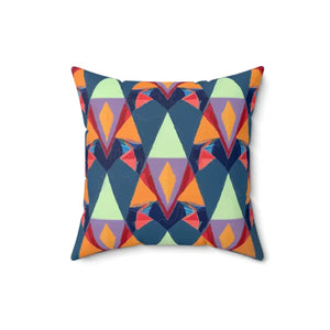 Triangles Abstract Pattern Spun Polyester Square Throw Pillow - Dipaliz - 16’’ × - Pillows
