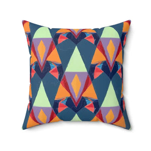 Triangles Abstract Pattern Spun Polyester Square Throw Pillow - Dipaliz - Pillows