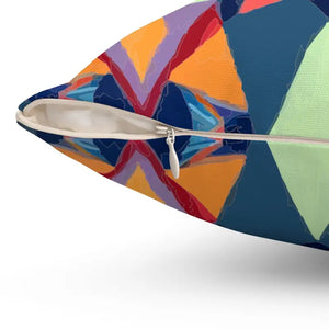 Triangles Abstract Pattern Spun Polyester Square Throw Pillow - Dipaliz - Pillows