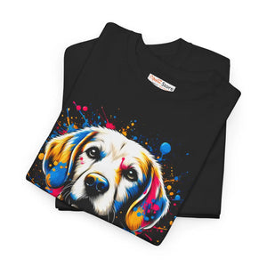 Vibrant Dog Lover Tee - Fun Animal Art Cotton Top - Dipaliz - T-shirts