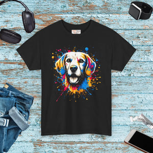 Vibrant Dog Lover Tee - Fun Animal Art Cotton Top - Dipaliz - T-shirts