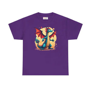 T-shirt - Vibrant Dragon Unisex Heavy Cotton Tee - Bold Print - Dipaliz Purple / s