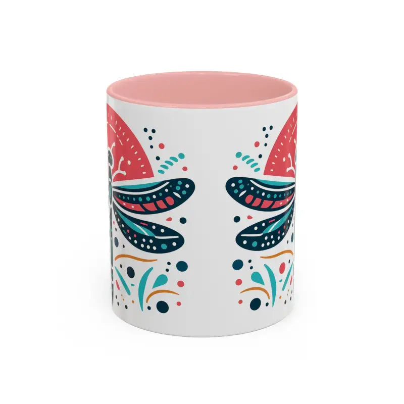 Vibrant Dragonfly Accent Coffee Mug for your Routine - 11oz / Pink