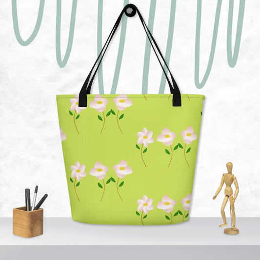 Splash Into Summer with Vibrant Eco-friendly Large Beach Tote - Black Handbag