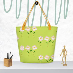 Print Large Tote Bag Stylish Beach Carryall Dipaliz - Yellow - Handbags