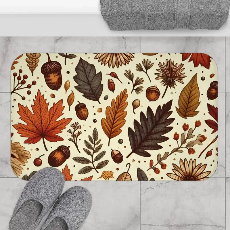 Transform your Bathroom with Vibrant Fall Foliage Bath Mat - 34’’ × 21’’ Home Decor