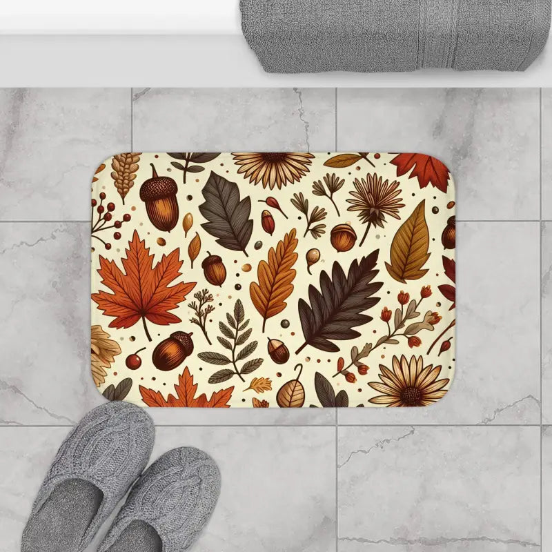 Transform your Bathroom with Vibrant Fall Foliage Bath Mat - Home Decor