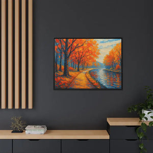 Vibrant Fall Landscape Canvas - Autumn Forest Wall Art - Dipaliz - 40’’ x 30’’ (horizontal) / Black / 1.25’’ - Prints