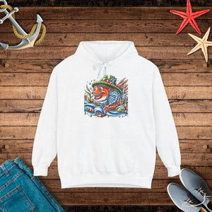 Fish Graphic Hoodie - Bold Beach Style Adventure Wear - Dipaliz - White / s - Hoodies