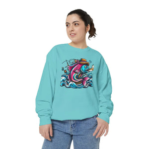 Vibrant Fish Sweatshirt - Cotton Blend Garment-dyed - Dipaliz - Sweatshirts