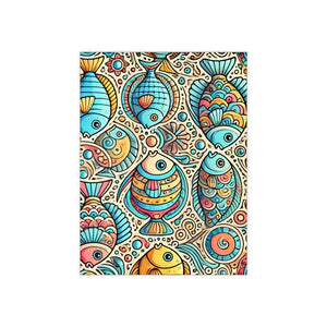 Home Decor - Vibrant Fishes Ceramic Photo Tile - Colorful Wall - Dipaliz