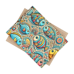 Home Decor - Vibrant Fishes Ceramic Photo Tile - Colorful Wall - Dipaliz