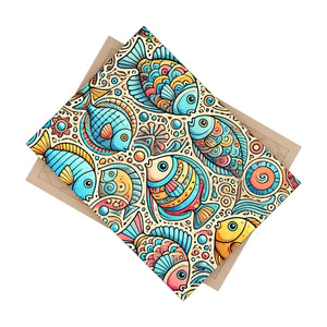 Home Decor - Vibrant Fishes Ceramic Photo Tile - Colorful Wall - Dipaliz