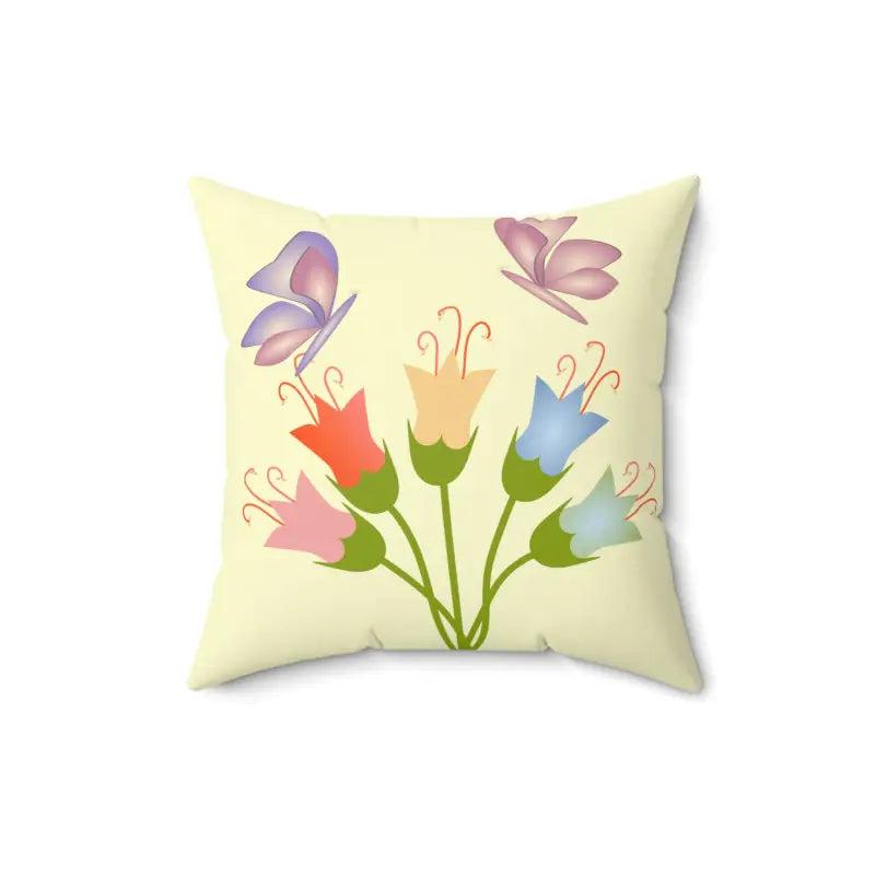 Flower Bunch Spun Polyester Square Pillow - 16’’ × Home Decor