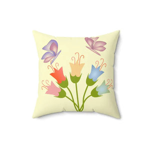 Polyester Square Pillow - Vibrant Flower Bunch Double Print - Dipaliz - Throw Pillows