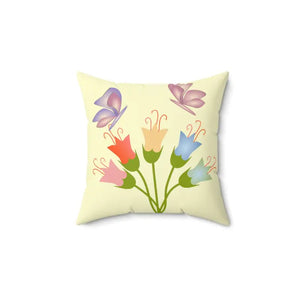 Polyester Square Pillow - Vibrant Flower Bunch Double Print - Dipaliz - Throw Pillows