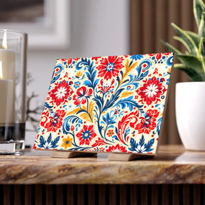 Vibrant Floral Ceramic Photo Tile – Wall Art - Dipaliz - Tiles