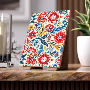 Vibrant Floral Ceramic Photo Tile Wall Art - Dipaliz - Tiles