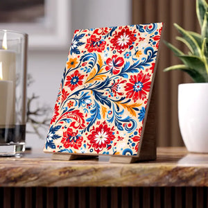 Vibrant Floral Ceramic Photo Tile Wall Art - Dipaliz - Tiles