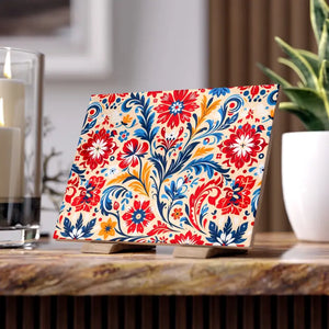 Vibrant Floral Ceramic Photo Tile Wall Art - Dipaliz - 6’’ × 8’’ / Glossy - Tiles