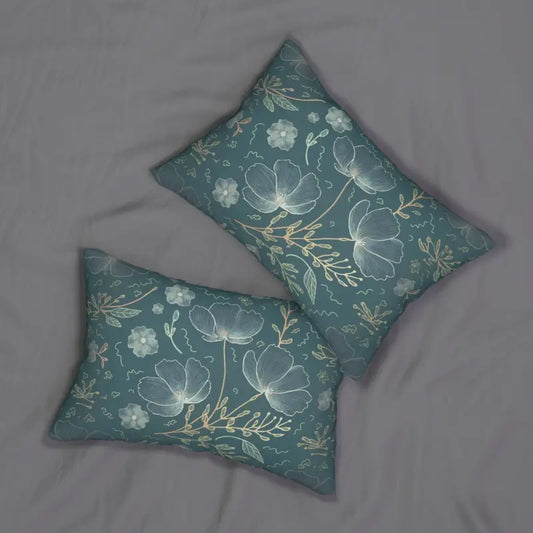 Floral Elegance Polyester Lumbar Pillow - Stylish Comfort Awaits - 20’’ × 14’’ Home Decor