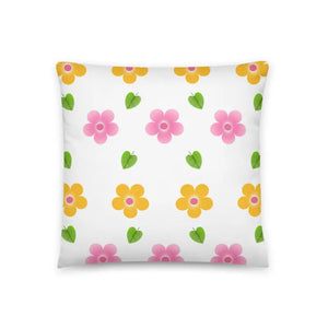 Colorful Blossoms Throw Pillow - Square Polyester - Dipaliz - 18″×18″ - Pillows