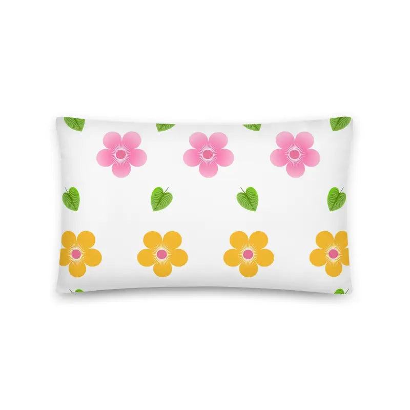 Colorful Blossoms Throw Pillow: Elevate your Sofa Style - 20″×12″ Home Decor