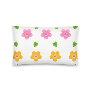 Colorful Blossoms Throw Pillow - Square Polyester - Dipaliz - 20″×12″ - Pillows