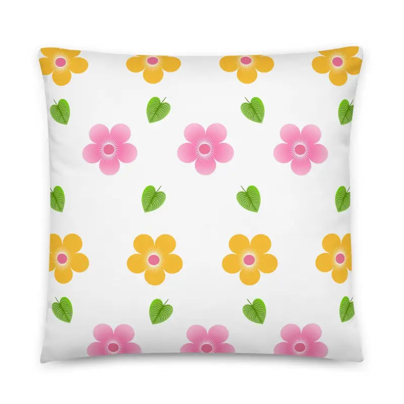 Colorful Blossoms Throw Pillow: Elevate your Sofa Style - 22″×22″ Home Decor