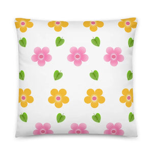 Colorful Blossoms Throw Pillow - Square Polyester - Dipaliz - 22″×22″ - Pillows
