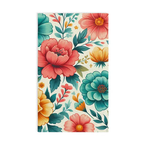 Vibrant Floral Hand Towel Super Soft Spring Kitchen Decor Dipaliz - White Base / 28’’ × 16’’ - Towels