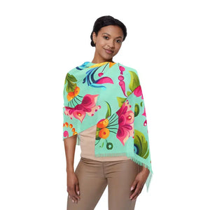 Vibrant Floral Scarf - Lightweight Summer Accessory - Dipaliz - 27’’ × 71’’ - Scarves & Shawls