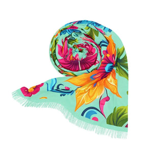 Vibrant Floral Scarf - Lightweight Summer Accessory - Dipaliz - 27’’ × 71’’ - Scarves & Shawls