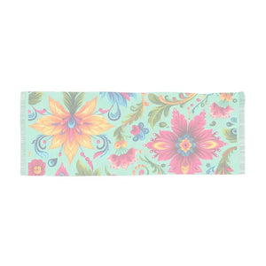 Vibrant Floral Scarf - Lightweight Summer Accessory - Dipaliz - 27’’ × 71’’ - Scarves & Shawls