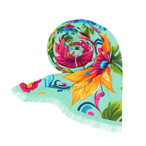 Vibrant Floral Scarf - Colorful Summer Accessory - Dipaliz - Scarves & Shawls
