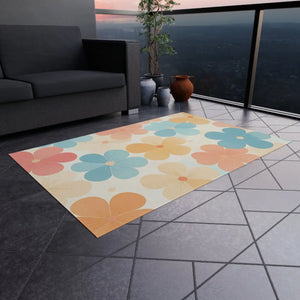 Blossom Haven Outdoor Rug – Creamy Backdrop - Dipaliz - Rugs