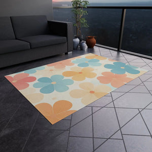 Blossom Haven Outdoor Rug – Creamy Backdrop - Dipaliz - Rugs