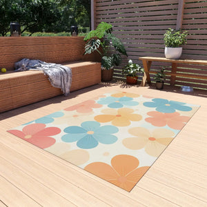 Blossom Haven Outdoor Rug – Creamy Backdrop - Dipaliz - Rugs