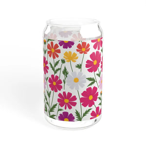 Floral Summer Sipper Glass - 16oz Clear Tempered - Dipaliz - Tumblers