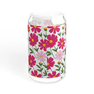 Floral Summer Sipper Glass - 16oz Clear Tempered - Dipaliz - Tumblers