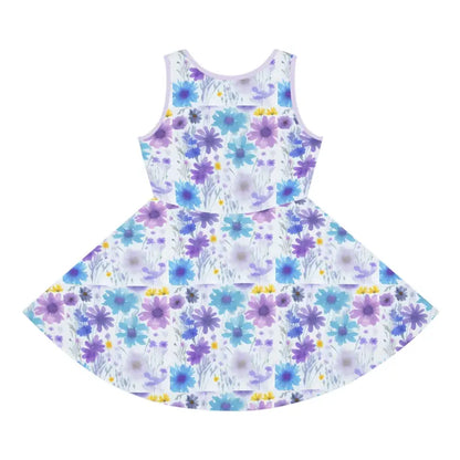 Brighten Up with a Floral Pattern Girls’ Sleeveless Sundress - All Over Prints