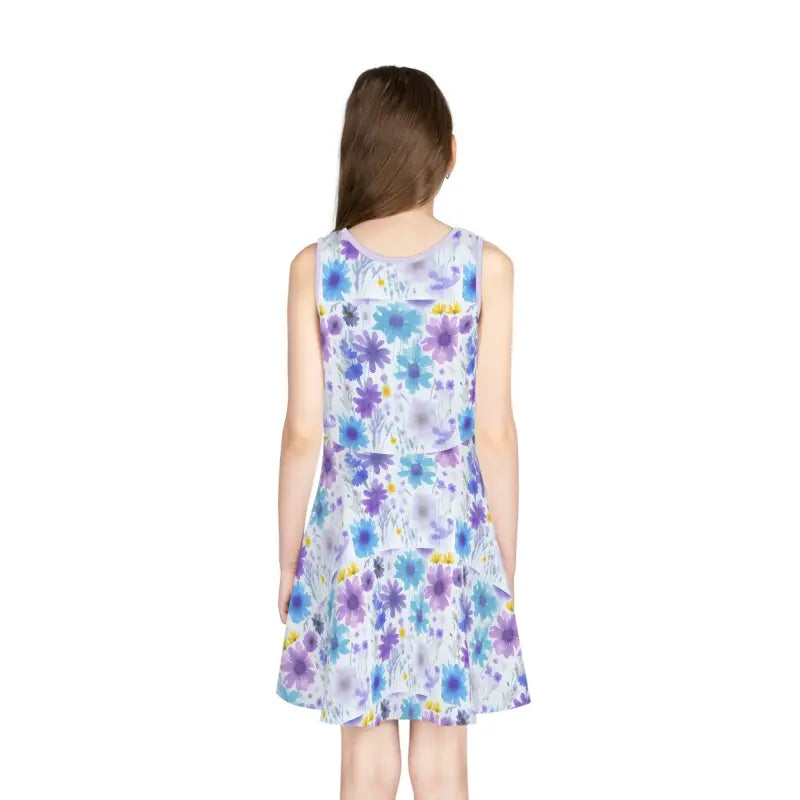 Brighten Up with a Floral Pattern Girls’ Sleeveless Sundress - All Over Prints