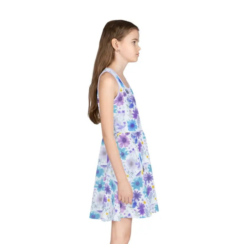 Brighten Up with a Floral Pattern Girls’ Sleeveless Sundress - All Over Prints