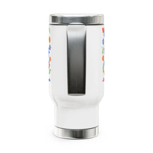 Vibrant Floral Stainless Steel Travel Mug - 14oz - Dipaliz - Tumblers