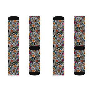 Vibrant Floral Pattern Sublimation Socks - Dipaliz