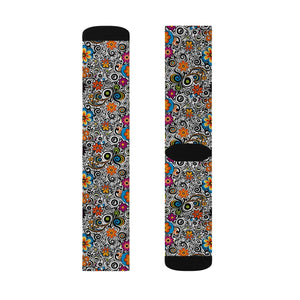 Vibrant Floral Pattern Sublimation Socks - Dipaliz